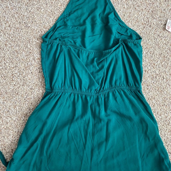 Kendall Kylie Teal Goddess Halter Romper Jumpsuit - Picture 3 of 4